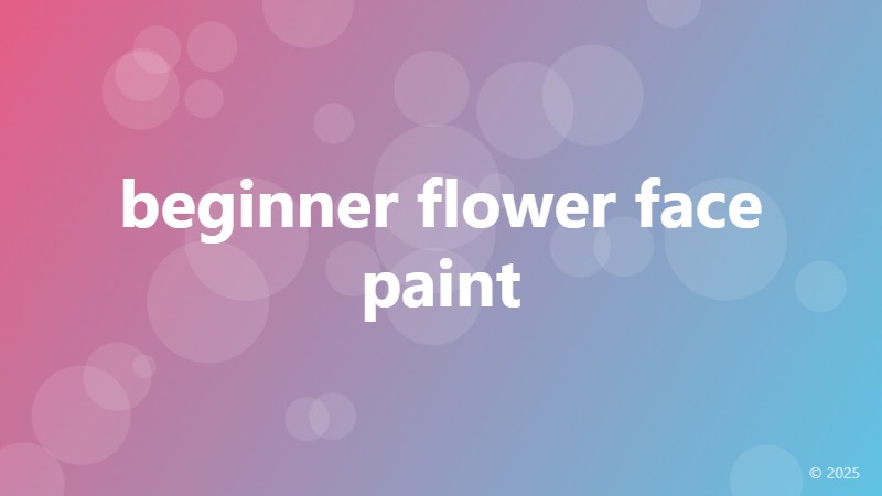 beginner flower face paint