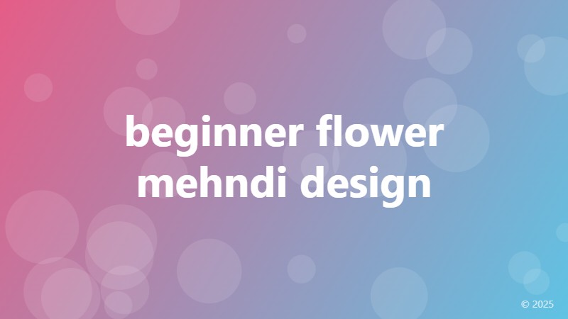 beginner flower mehndi design