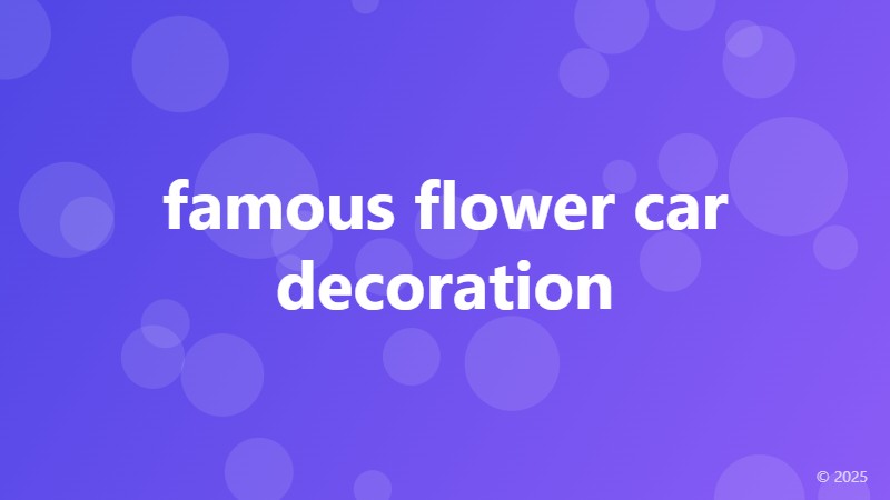 famous flower car decoration