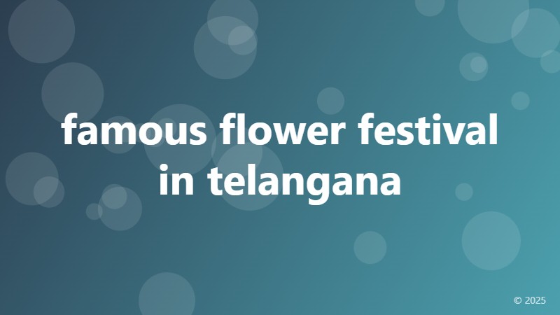 famous flower festival in telangana