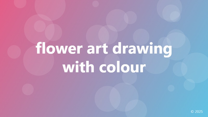 flower art drawing with colour