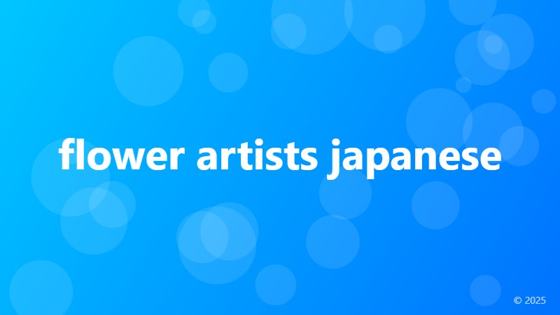 flower artists japanese