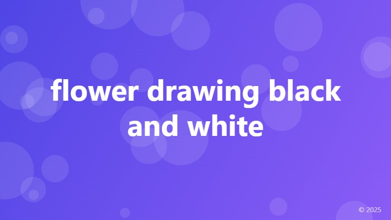 flower drawing black and white