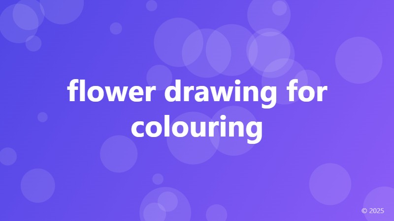 flower drawing for colouring