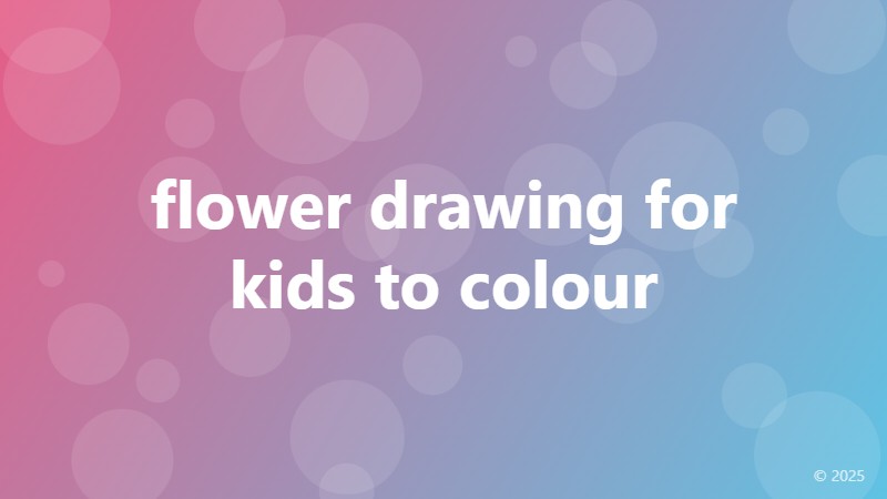 flower drawing for kids to colour
