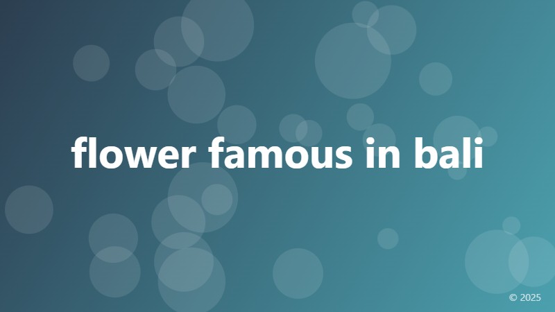 flower famous in bali