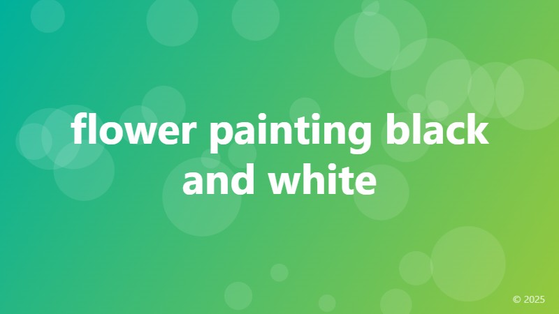 flower painting black and white